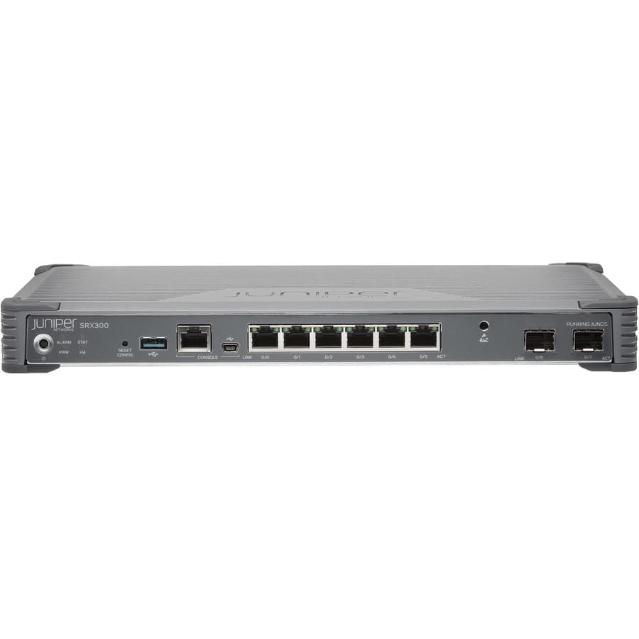 Juniper SRX300 hardware-only next-generation firewall with 6 ports and SFP expansion