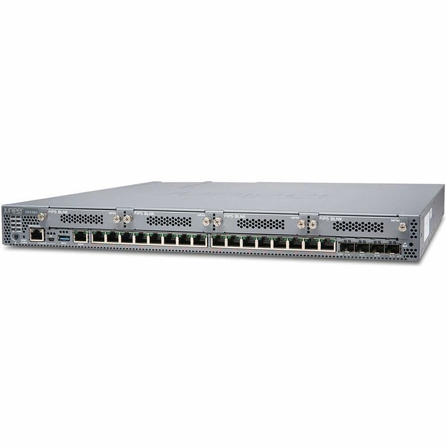 Juniper SRX380 firewall appliance with Junos Base and TAA compliant designation