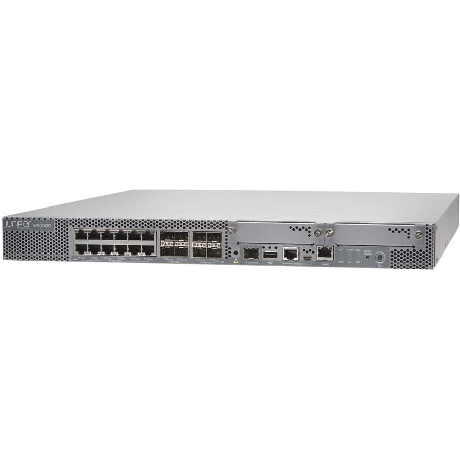 Juniper SRX1500-DC firewall appliance with Junos Enhanced software for rack-mounted security
