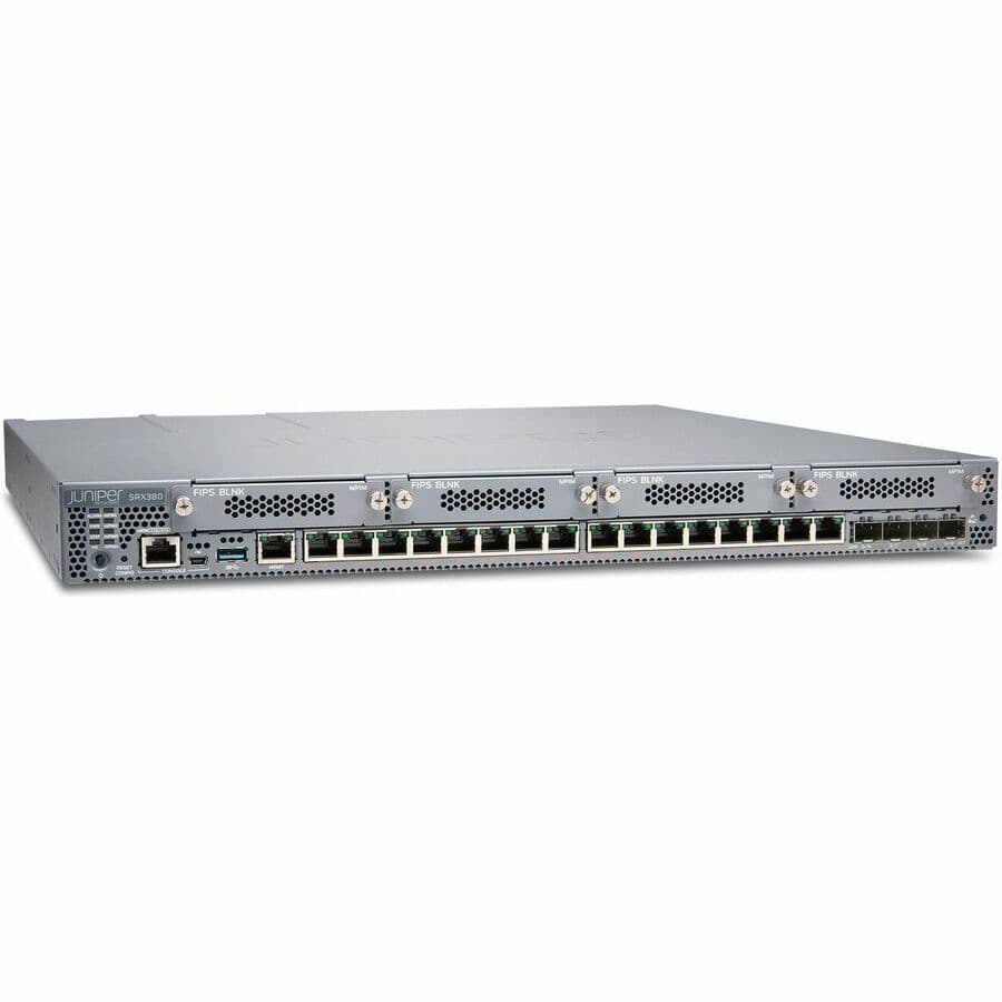 Juniper SRX380 firewall appliance with Junos Base and TAA compliant designation