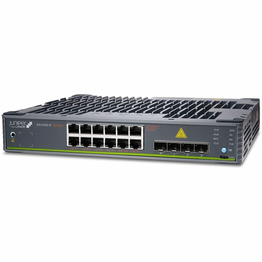 Juniper EX4100-F 12-port PoE+ TAA managed access switch for edge deployments