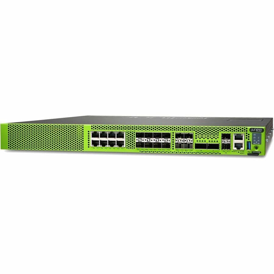 Juniper SRX2300-AC TAA firewall hardware with Junos Base, rack-mount appliance for regulated deployments