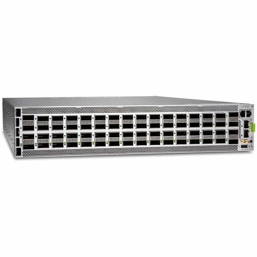 Juniper QFX5230-64CD-AFO-T TAA-compliant data center switch with 64 x 400G QSFP56-DD ports