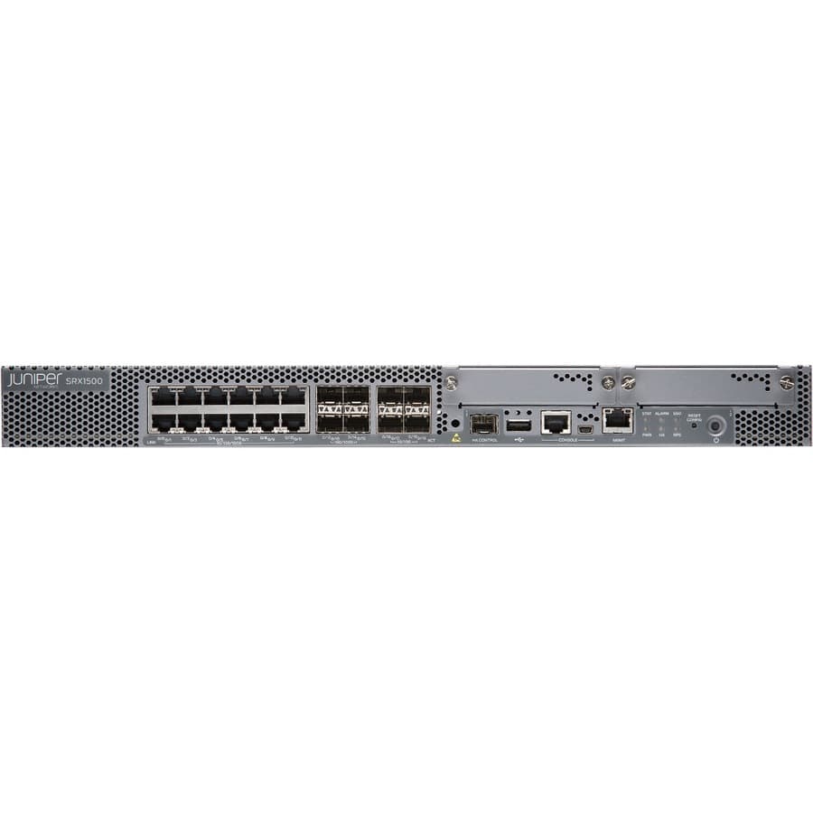 Juniper SRX1500-DC-TAA firewall appliance for DC-powered regulated deployments