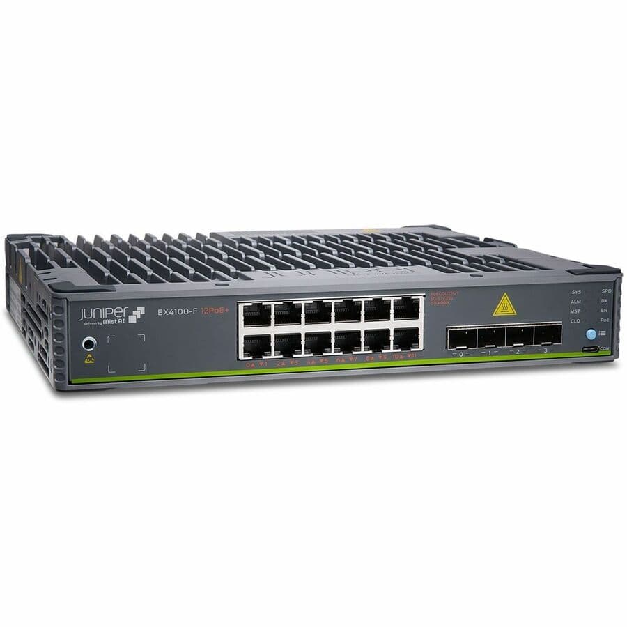Juniper EX4100-F 12-port PoE+ TAA managed access switch for edge deployments