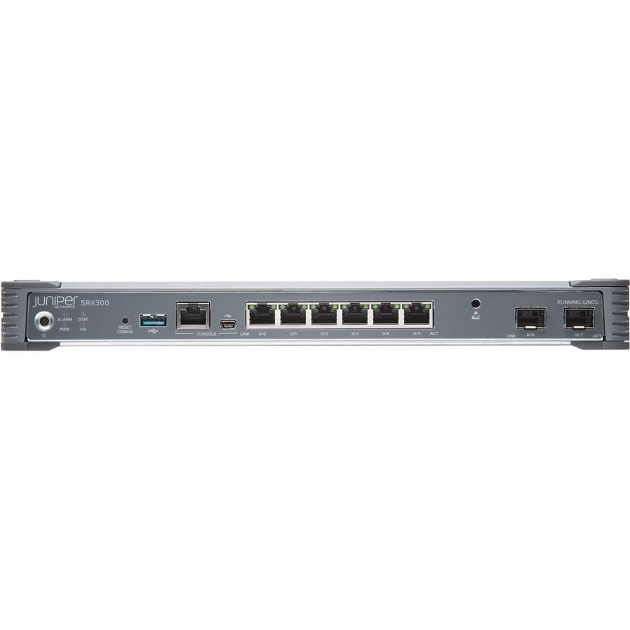 Juniper SRX300 hardware-only next-generation firewall with 6 ports and SFP expansion
