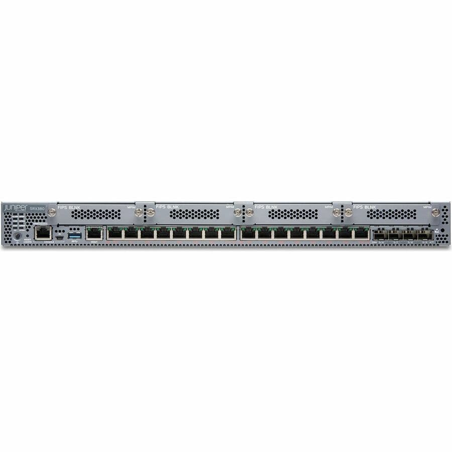 Juniper SRX380 firewall appliance with Junos Base and TAA compliant designation