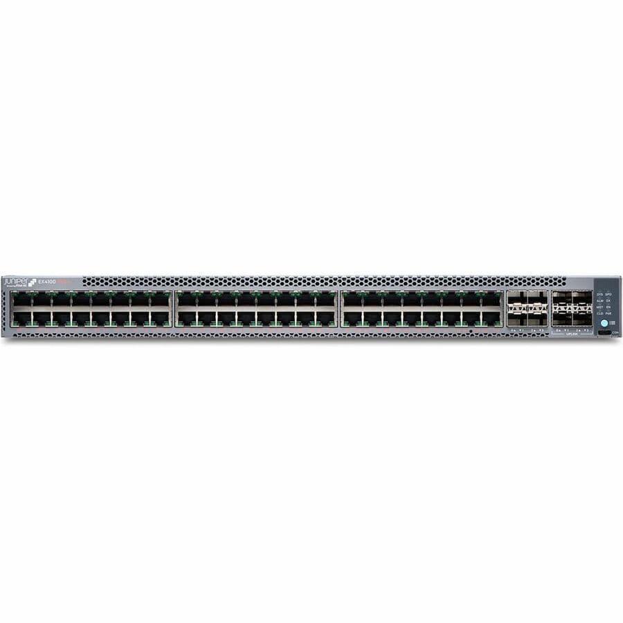 Juniper EX4100-48MP managed 48-port PoE switch with 4 SFP uplinks for dense rack-mounted access networking