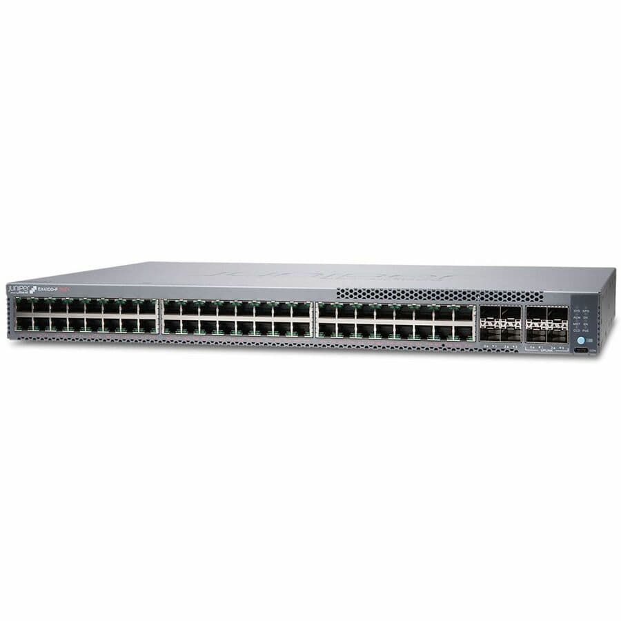 Juniper EX4100-F-48P ERATE bundle managed 48-port PoE+ switch with 10 Gigabit Ethernet