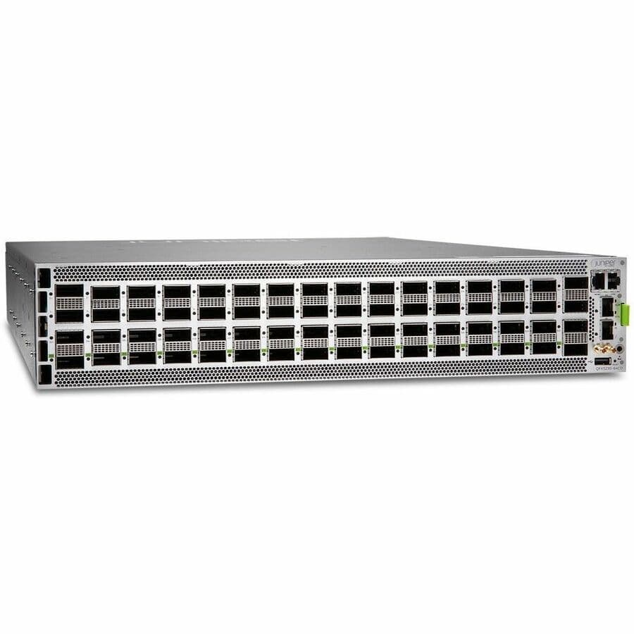 Juniper QFX5230-64CD-D-AFI data center switch with 64 QSFP56-DD 400G ports and DC input