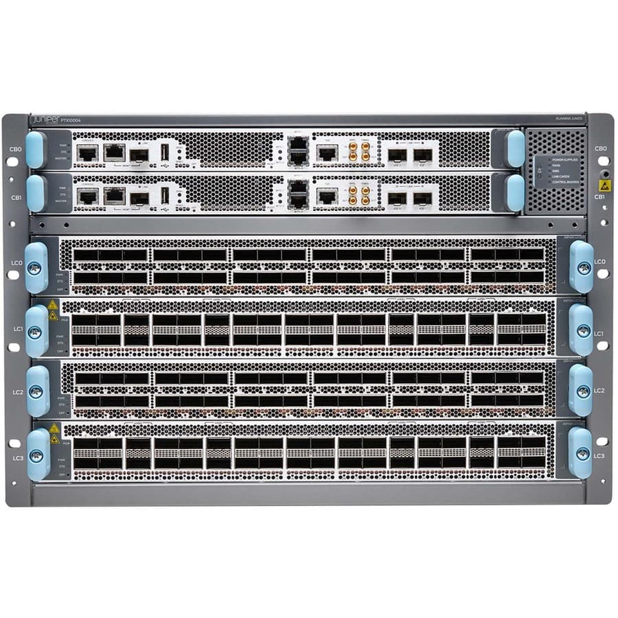 Juniper PTX10004-PREM2 redundant carrier-grade chassis for high-availability routing