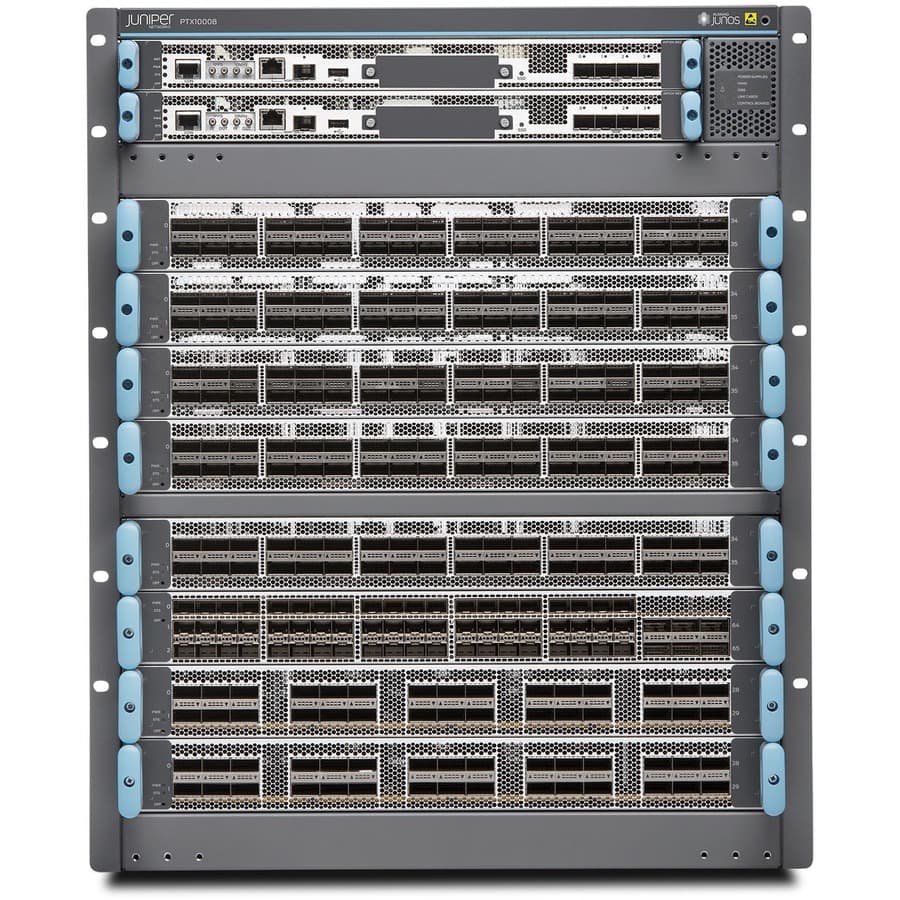 Juniper PTX10016 base system for 14.4T line cards in a carrier-grade rack-mount chassis