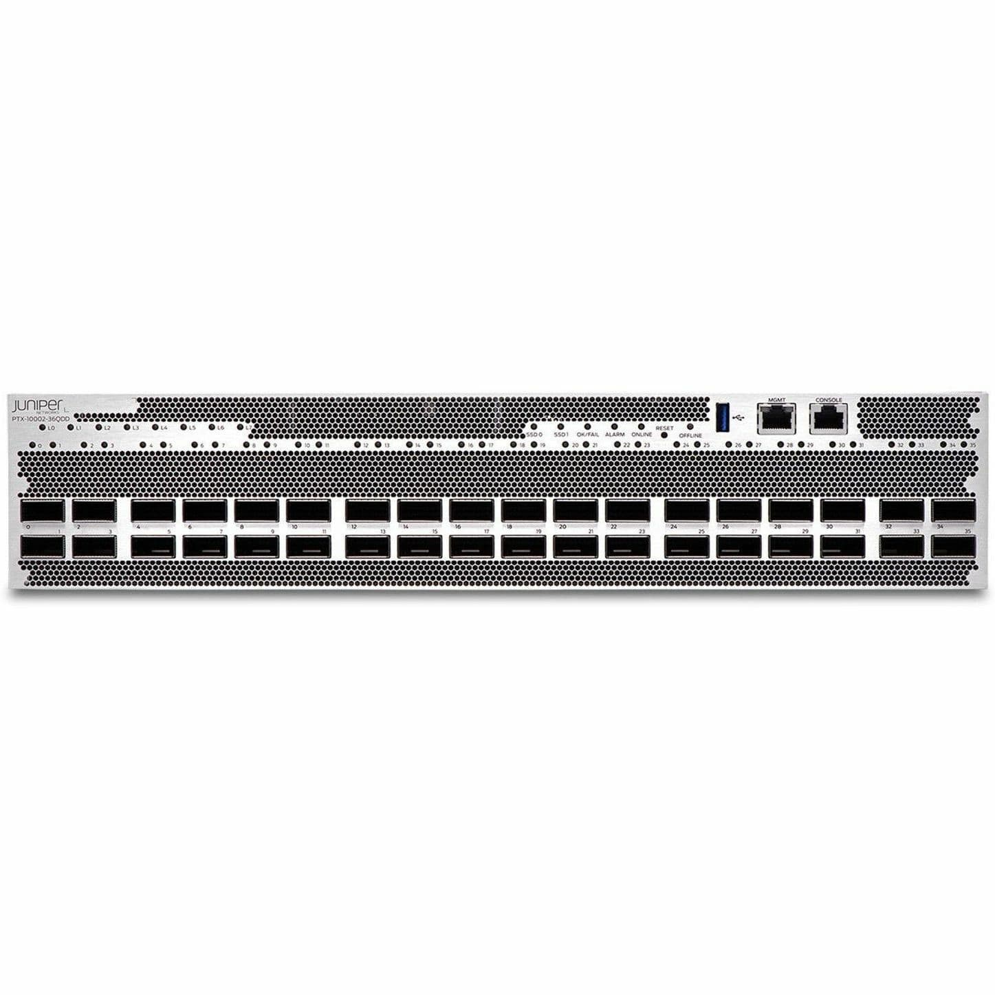 Juniper PTX10002 limited chassis spare with 36 QSFP-DD800 ports for carrier routing deployments