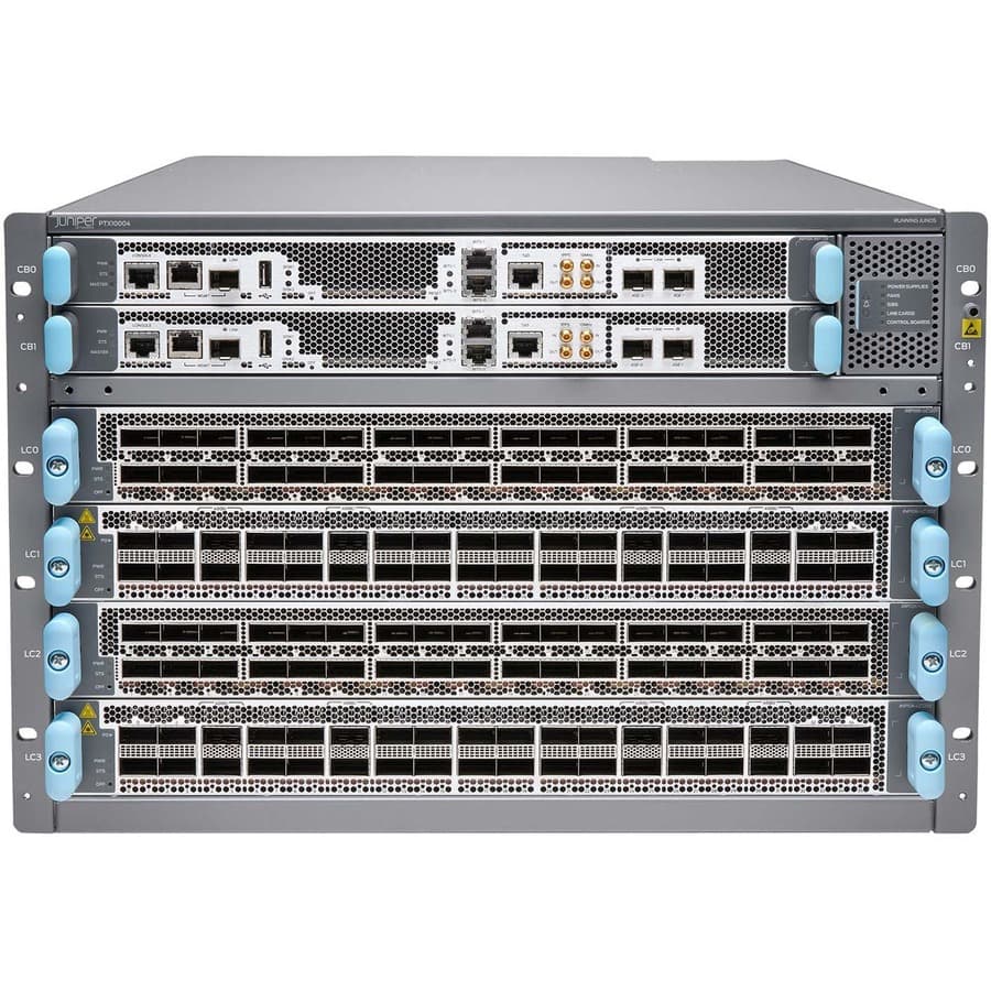 Juniper PTX10004-PREM2 redundant carrier-grade chassis for high-availability routing