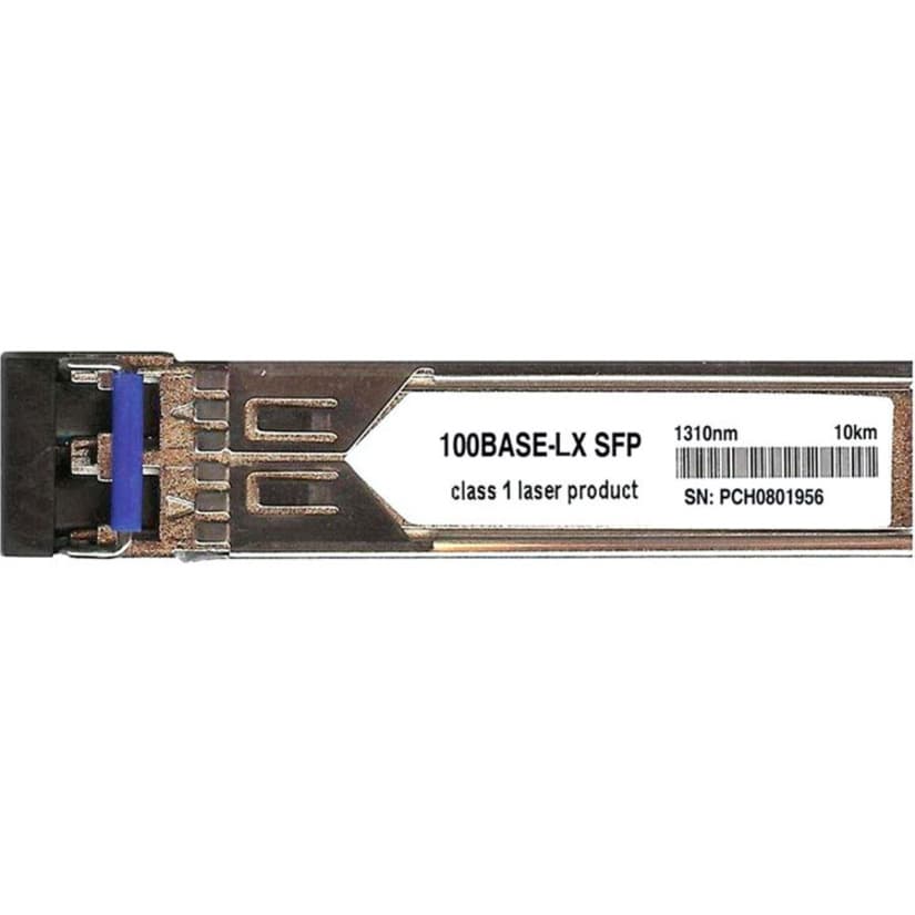 Juniper EX-SFP-1FE-LX SFP transceiver for 100BASE-LX single-mode fiber, LC connector, 1310 nm, 10 km reach