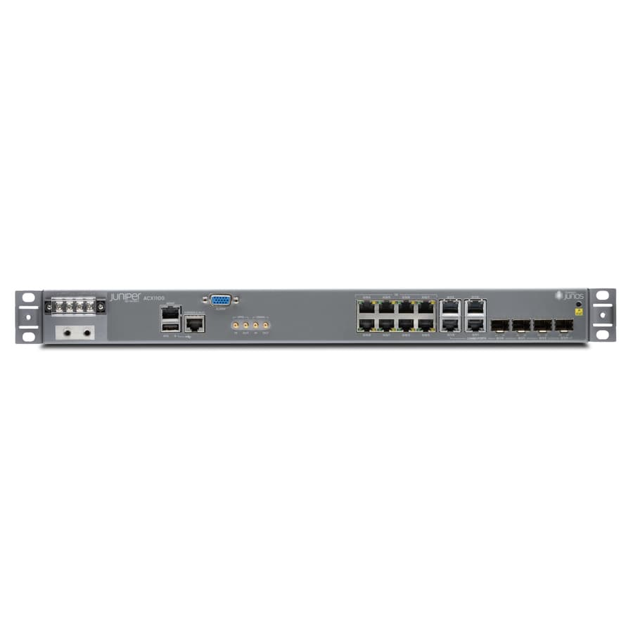 Juniper ACX1100-DC universal access router with dual power supply support for DC-powered edge deployments