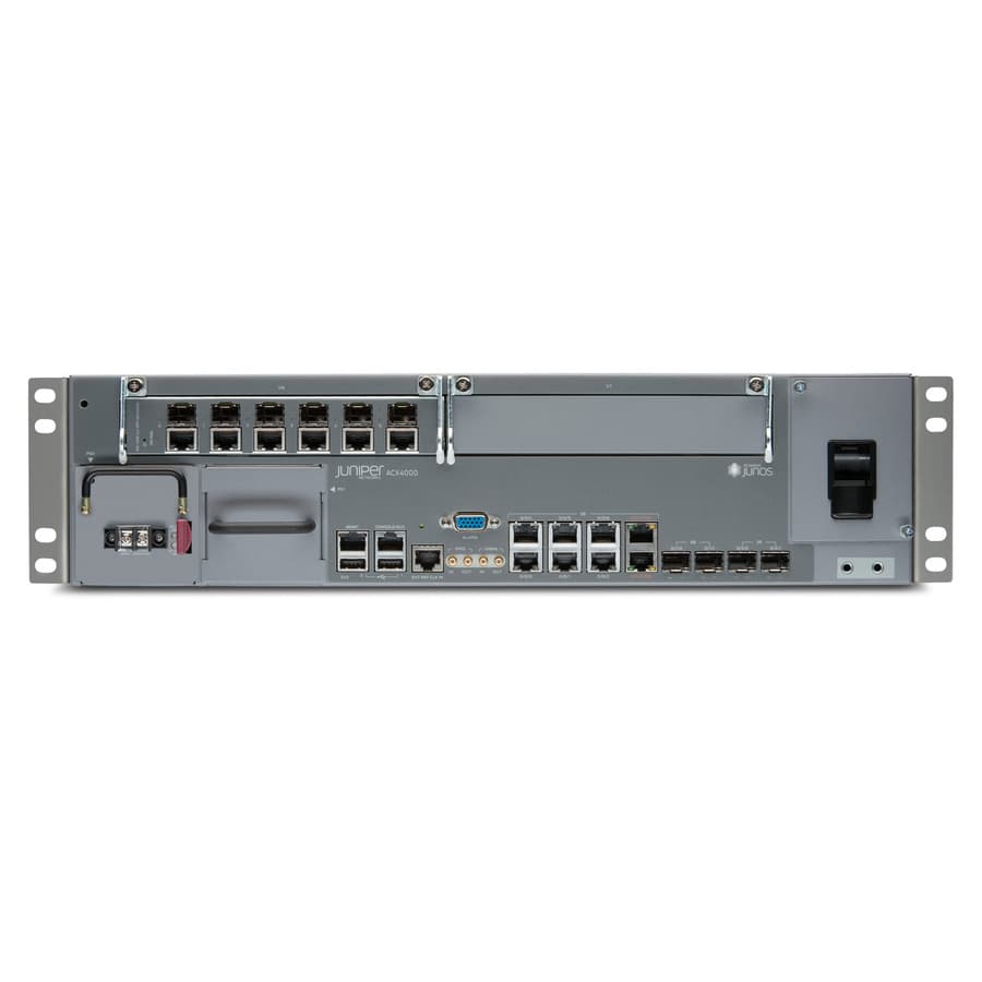Juniper ACX4000 DC dual power supply base chassis for universal access routing
