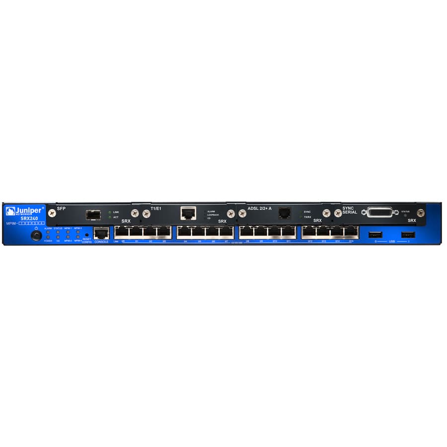 Juniper SRX240H2-RF certified pre-owned enterprise services gateway for secure branch routing