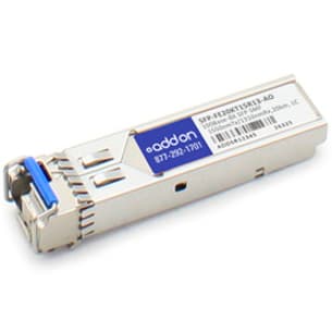 Juniper Networks SFP FE 20KM BIDI T15/R13 transceiver for 100Base-BX Fast Ethernet over optical fiber