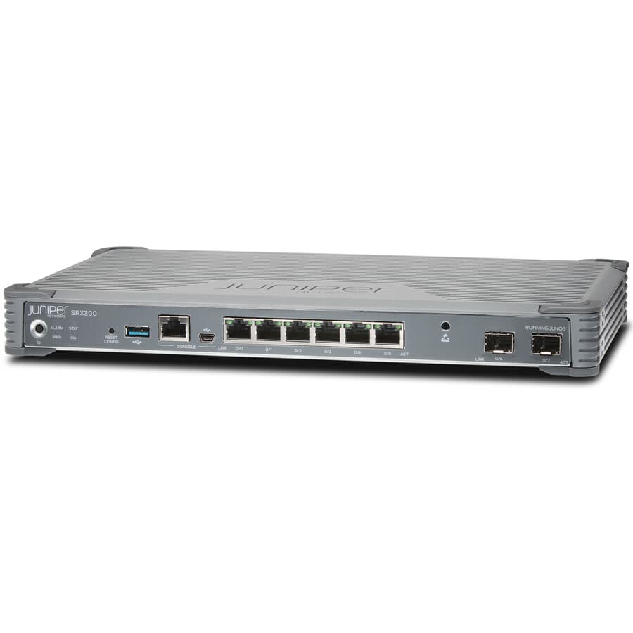Juniper SRX300 hardware-only next-generation firewall with 6 ports and SFP expansion