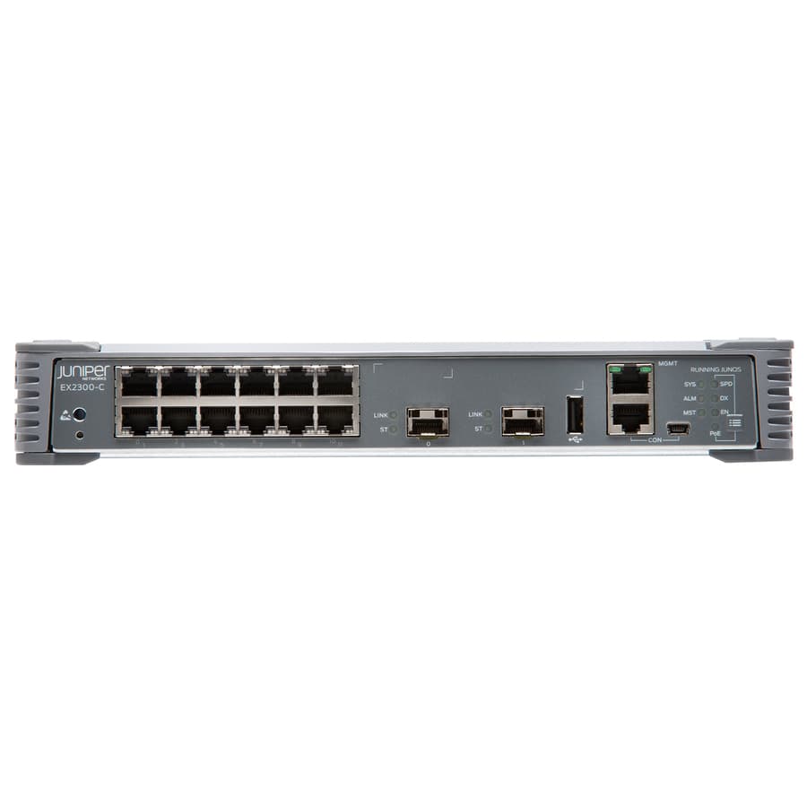 Juniper EX2300-C-12P compact 12-port PoE+ managed switch for branch and edge networking