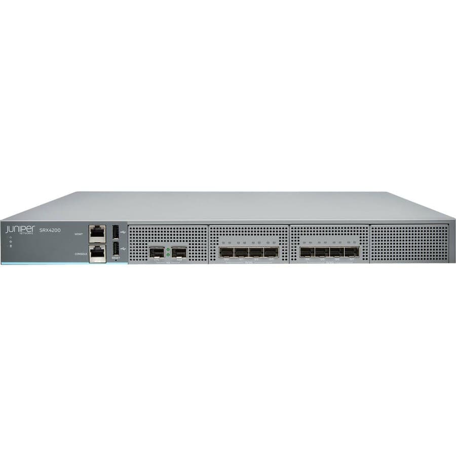 Juniper SRX4200-AC 1 U services gateway for enterprise routing, firewall, and VPN connectivity