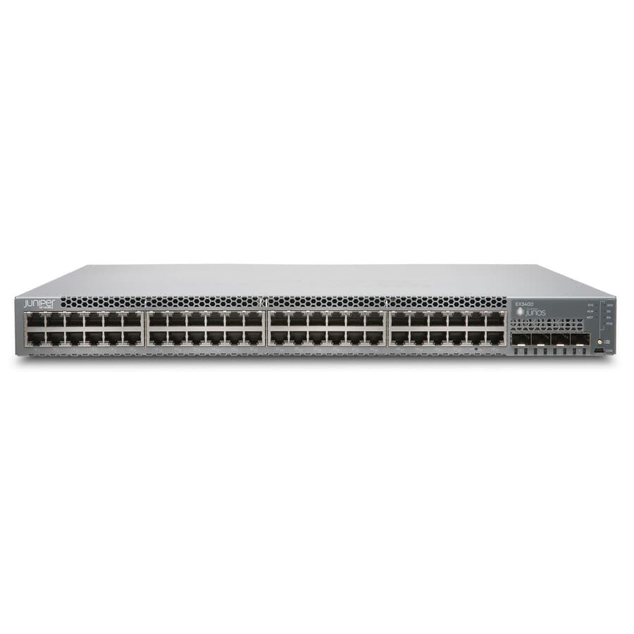 Juniper EX3400-48T-DC 48-port managed switch with DC power supply