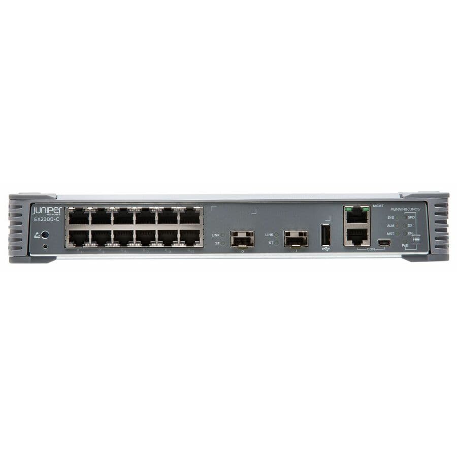Juniper EX2300-C-12T managed Gigabit switch with 12 ports and 2 SFP uplinks