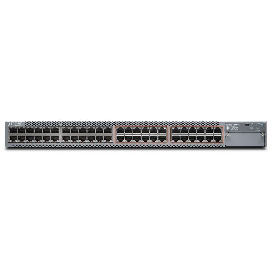 Juniper EX4300-48MP managed PoE switch bundle with 48 ports and 5-year support