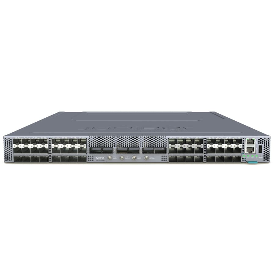 Juniper ACX7100 DC AO router with 48 SFP56 ports and 6 QSFP56-DD uplinks