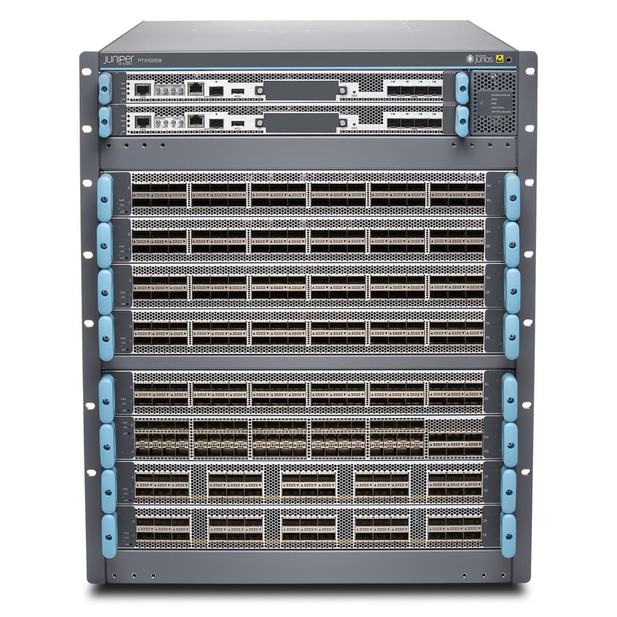 Juniper PTX10016 base system for 14.4T line cards in a carrier-grade rack-mount chassis