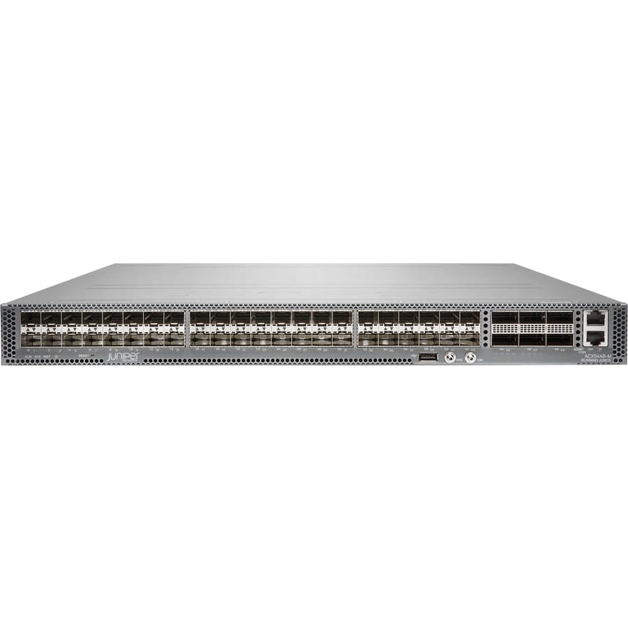 Juniper ACX5448 MACsec carrier-grade router with back-to-front airflow, AC power, and TAA designation