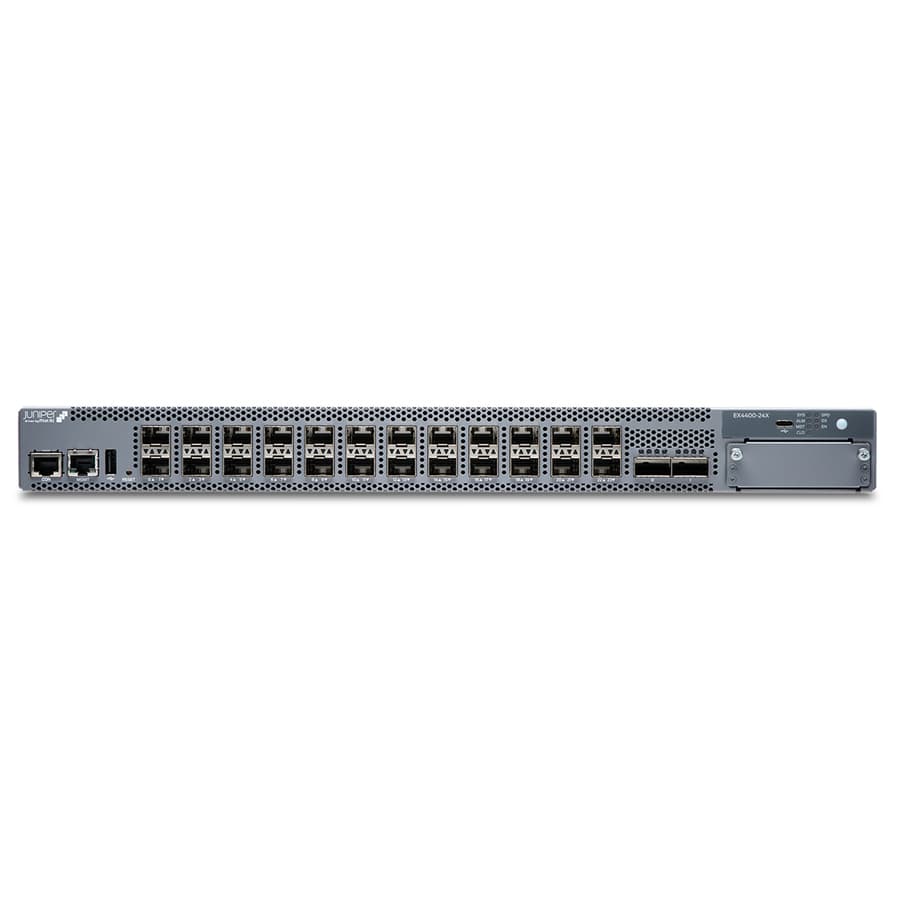 Juniper EX4400-24X-DC managed switch with 24 x 10GbE ports and 2 x 100GbE uplinks
