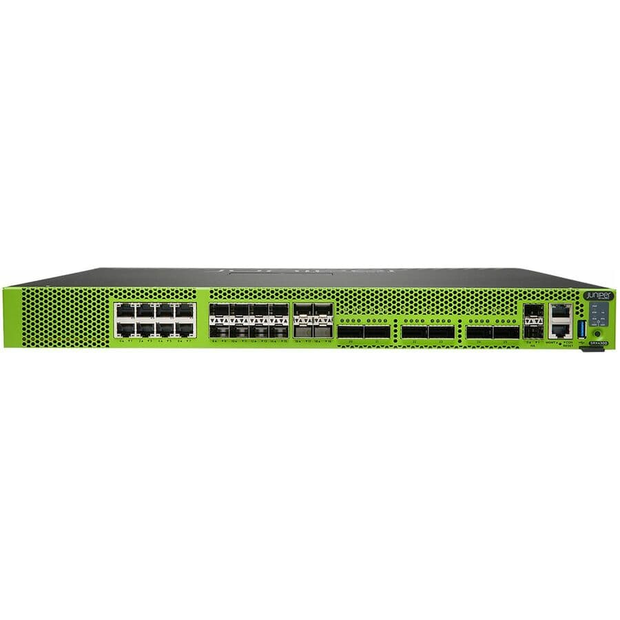 Juniper SRX4300-DC firewall hardware and Junos Base software bundle for enterprise security