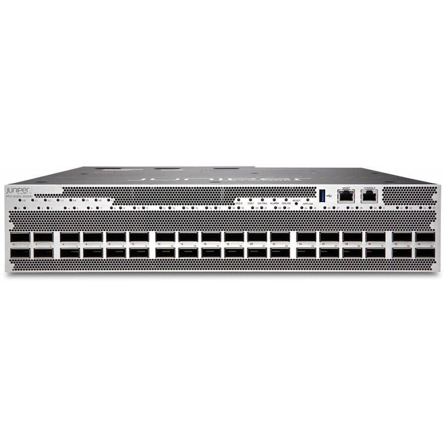 Juniper PTX10002 limited chassis spare with 36 QSFP-DD800 ports for carrier routing deployments