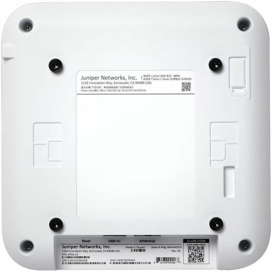 Juniper Mist AP24-US indoor Wi‑Fi 6 access point with integrated BLE