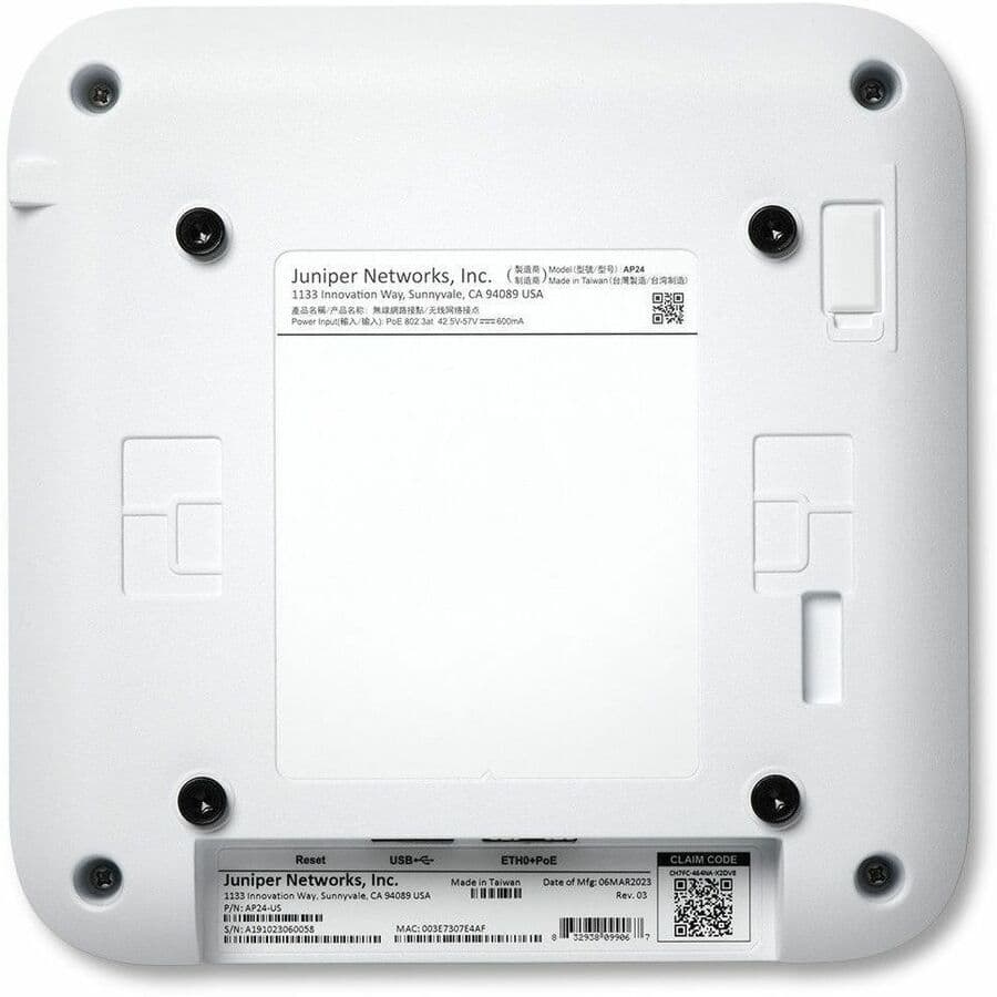 Juniper Mist AP24 indoor Wi-Fi 6 access point bundle with 3-year service subscription