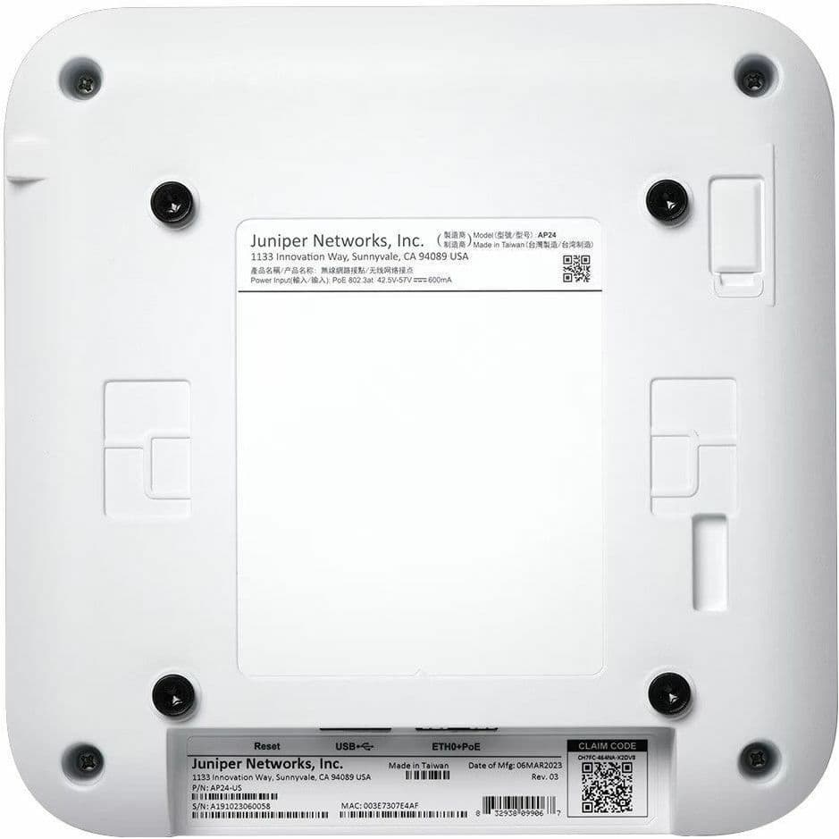 Juniper Mist AP24-US indoor Wi‑Fi 6 access point with integrated BLE