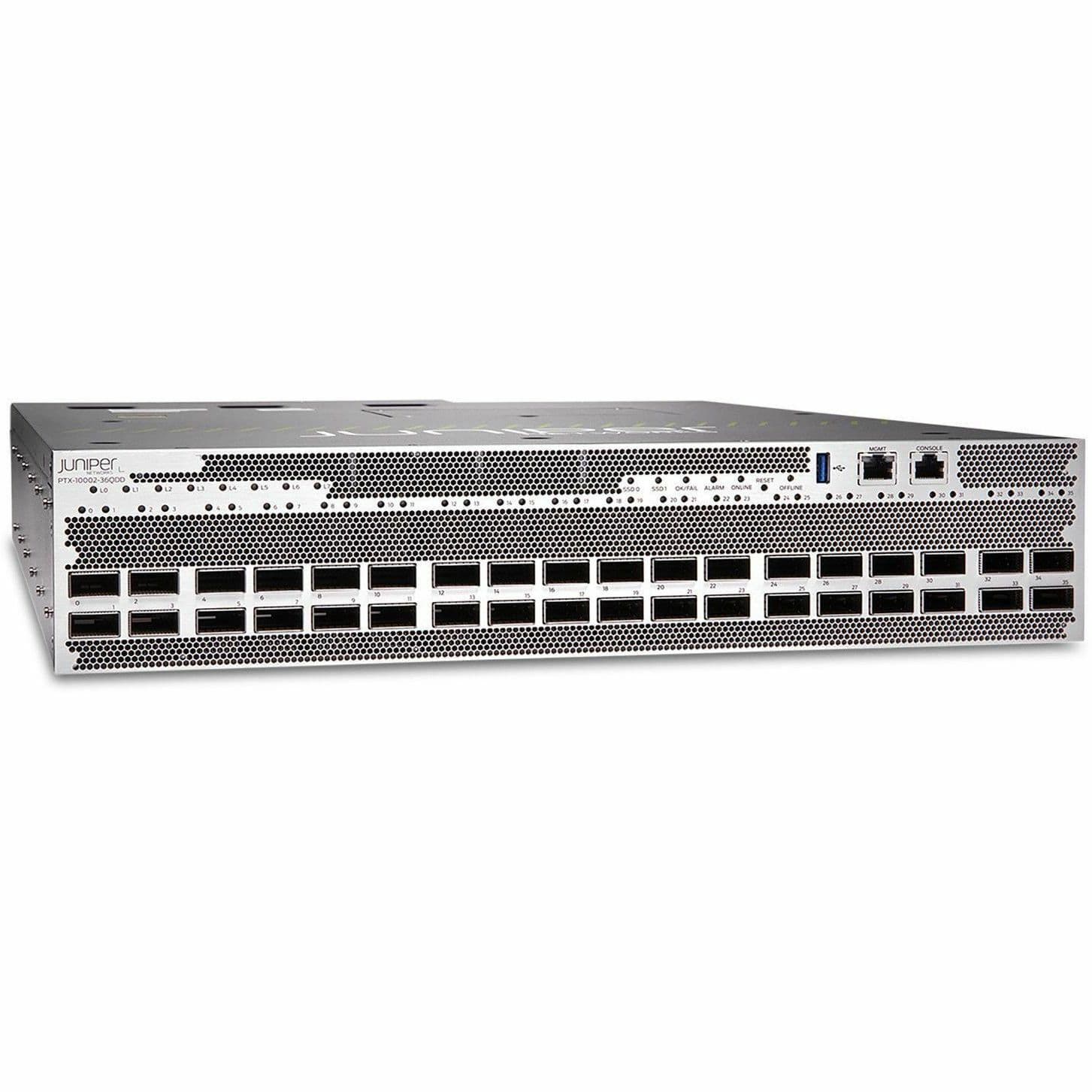 Juniper PTX10002 limited chassis spare with 36 QSFP-DD800 ports for carrier routing deployments